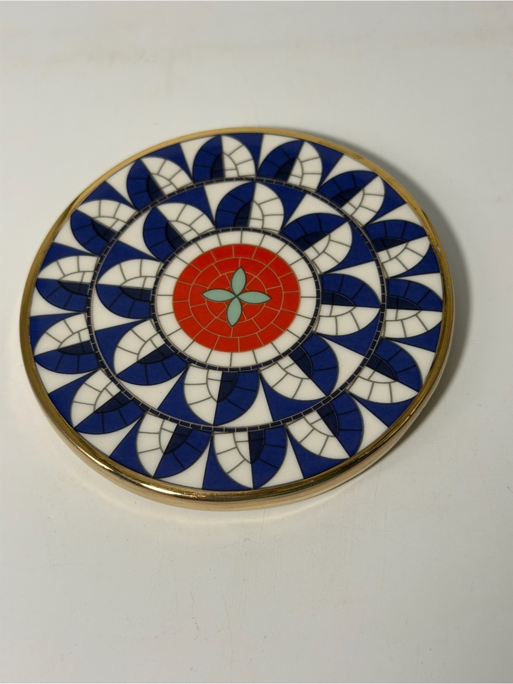 Anthropologie Bistro Tile 24k Gold Accent Italia Coaster NWT